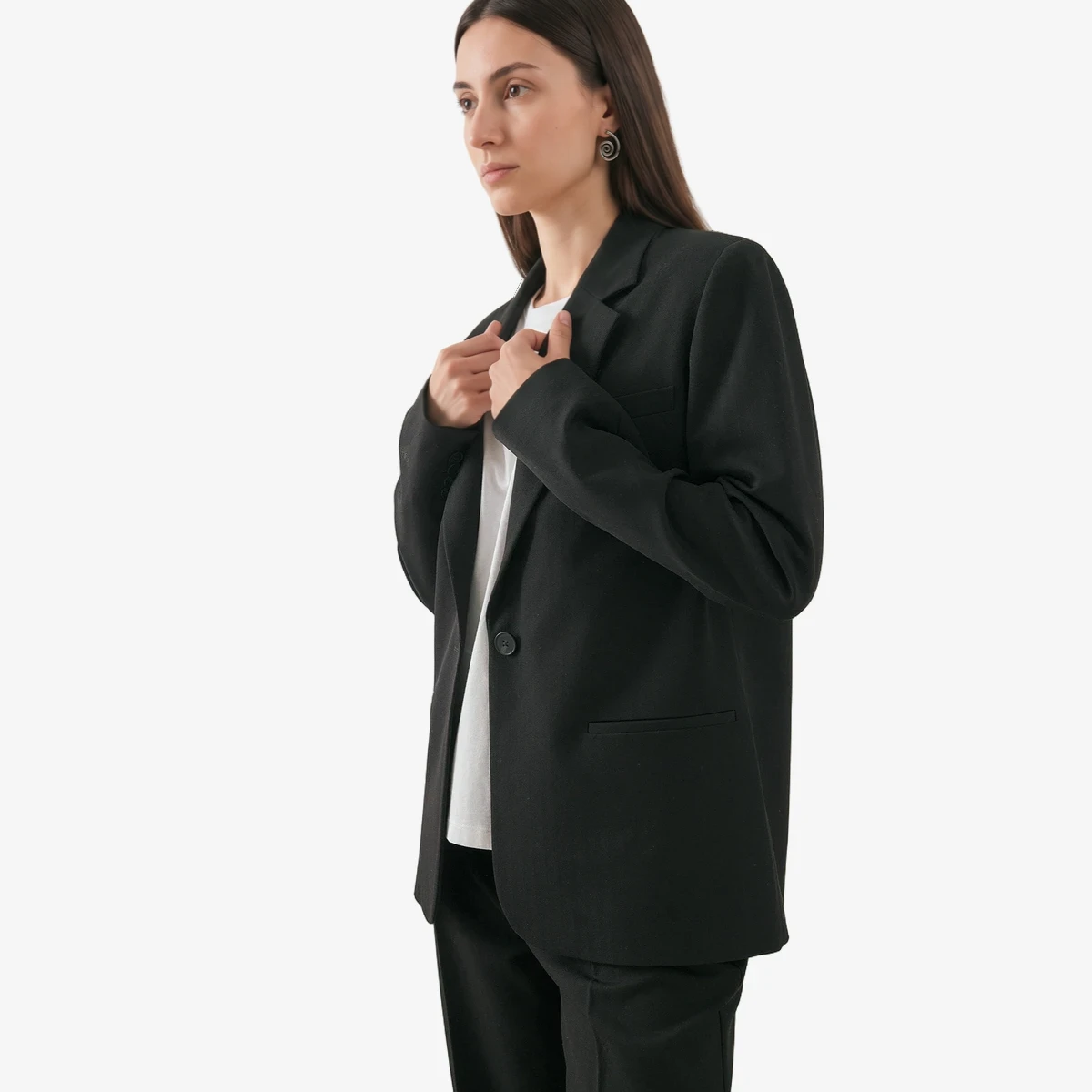 NA-KD Regular-Fit Heavy Blazer in Black