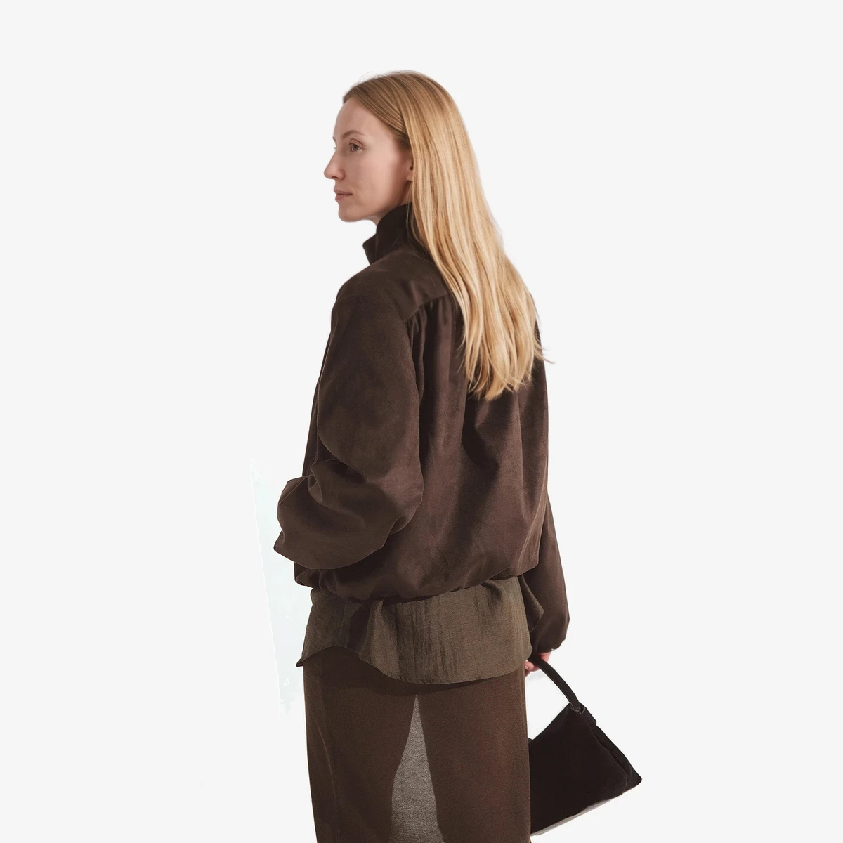 Faux Suede Shoulder-Detail Jacket вид 3