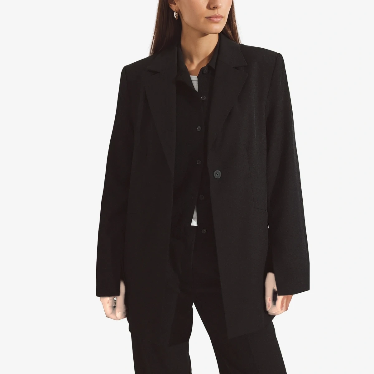 NA-KD Regular Long-Line Blazer in Black