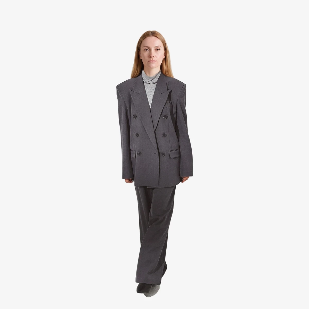 Maxi Oversized Double-Breasted Blazer вид 2