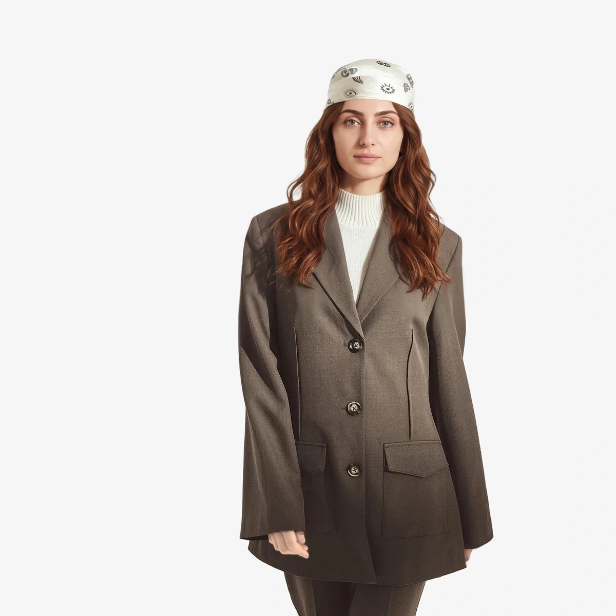 NA-KD Regular Patch-Pocket Blazer in Taupe