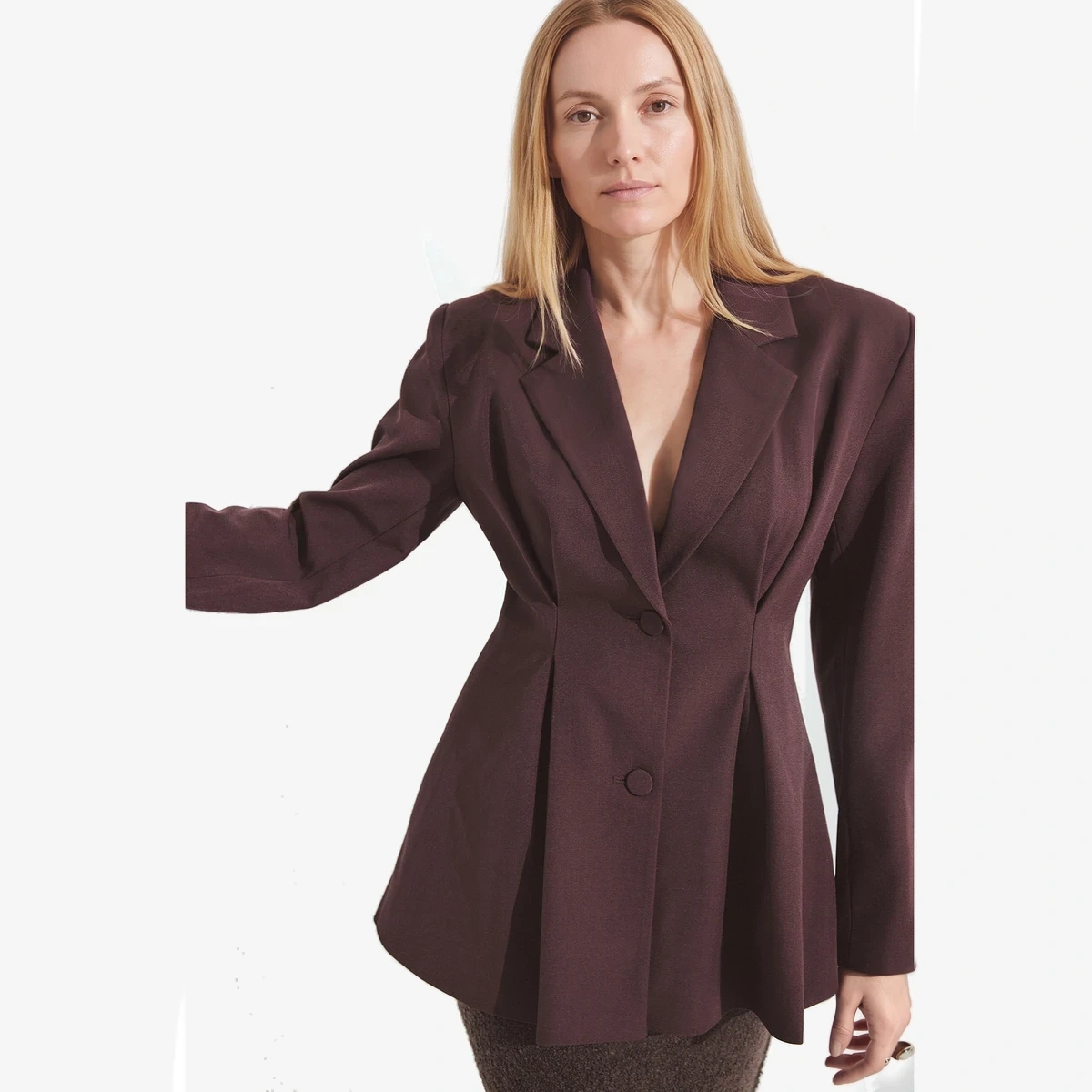 Oversized Fitted-Waist Blazer view 2