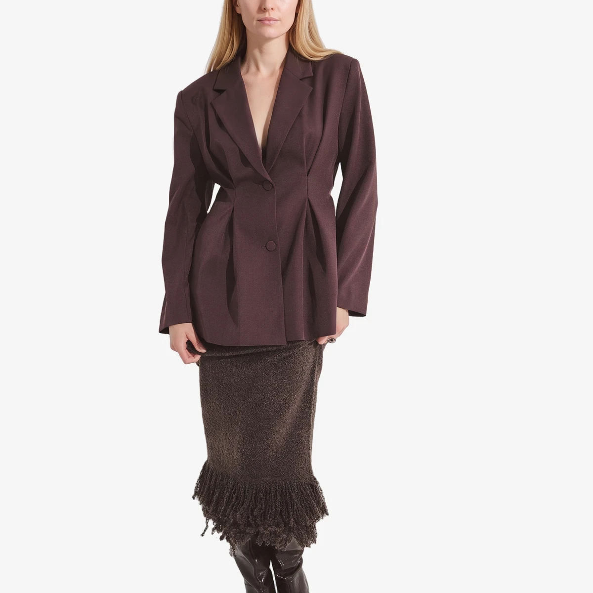 Oversized Fitted-Waist Blazer view 4