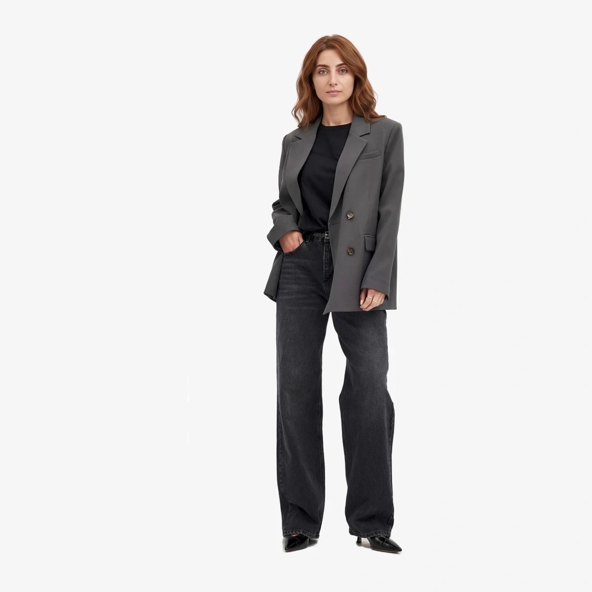 Oversized Double-Breasted Blazer view 3