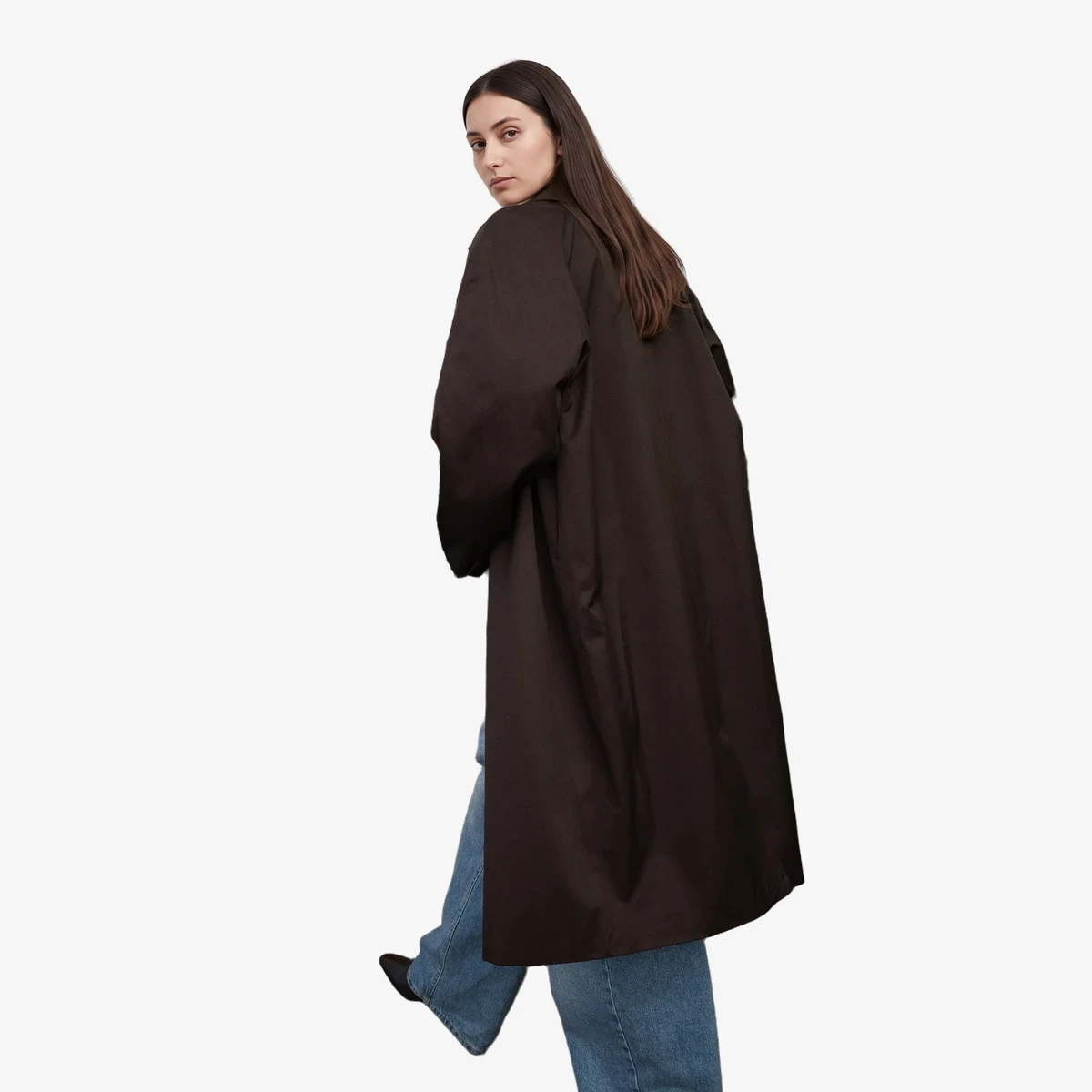 NA-KD Trench Coat in Dark Brown