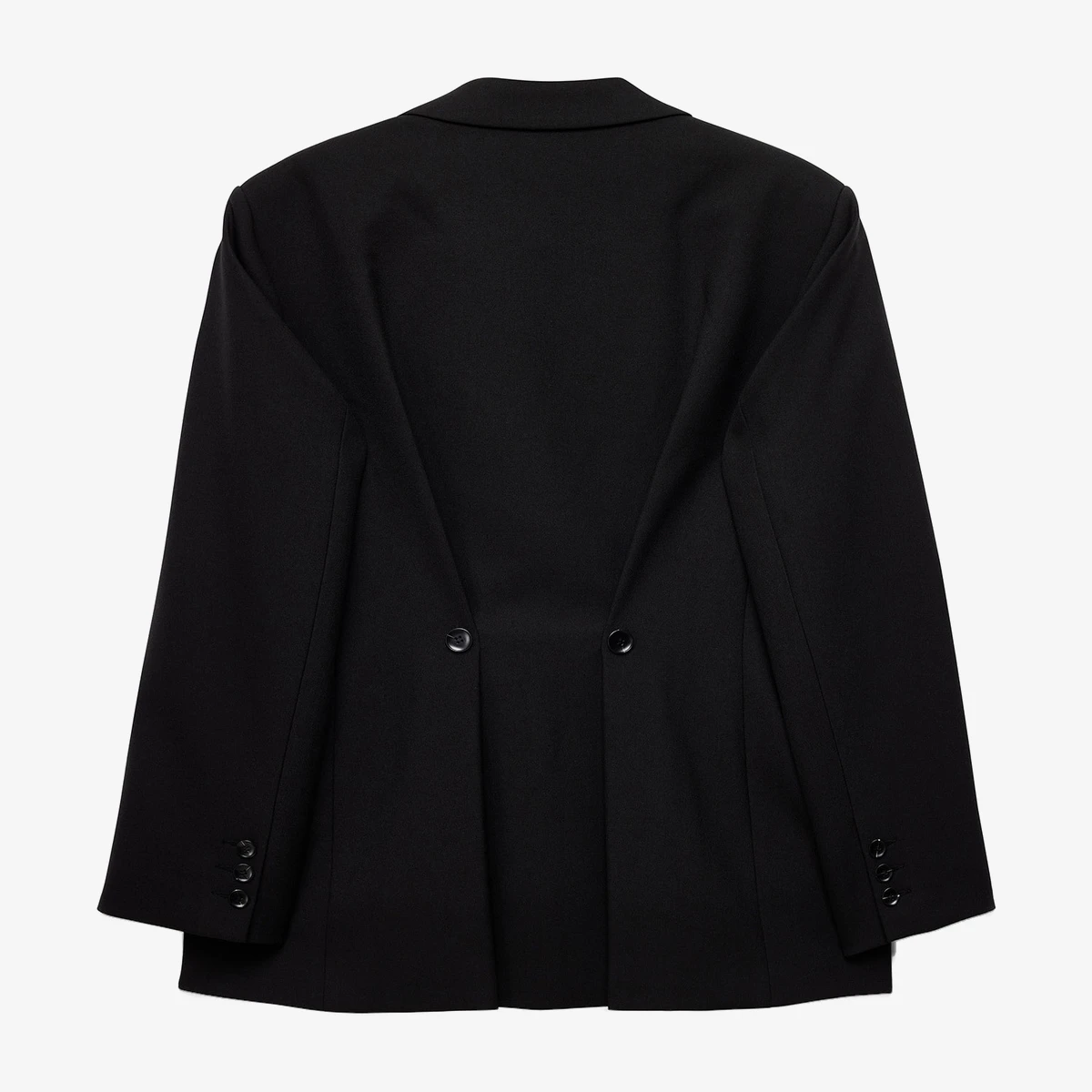 NA-KD Oversized Button-Back Blazer in Black