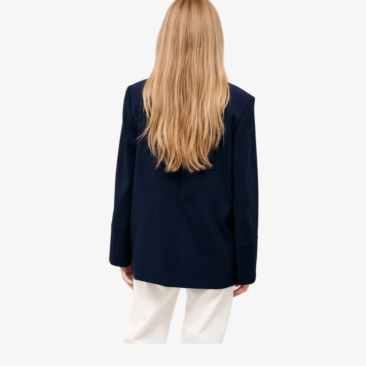 NA-KD Oversized Wide-Sleeve Blazer in Navy