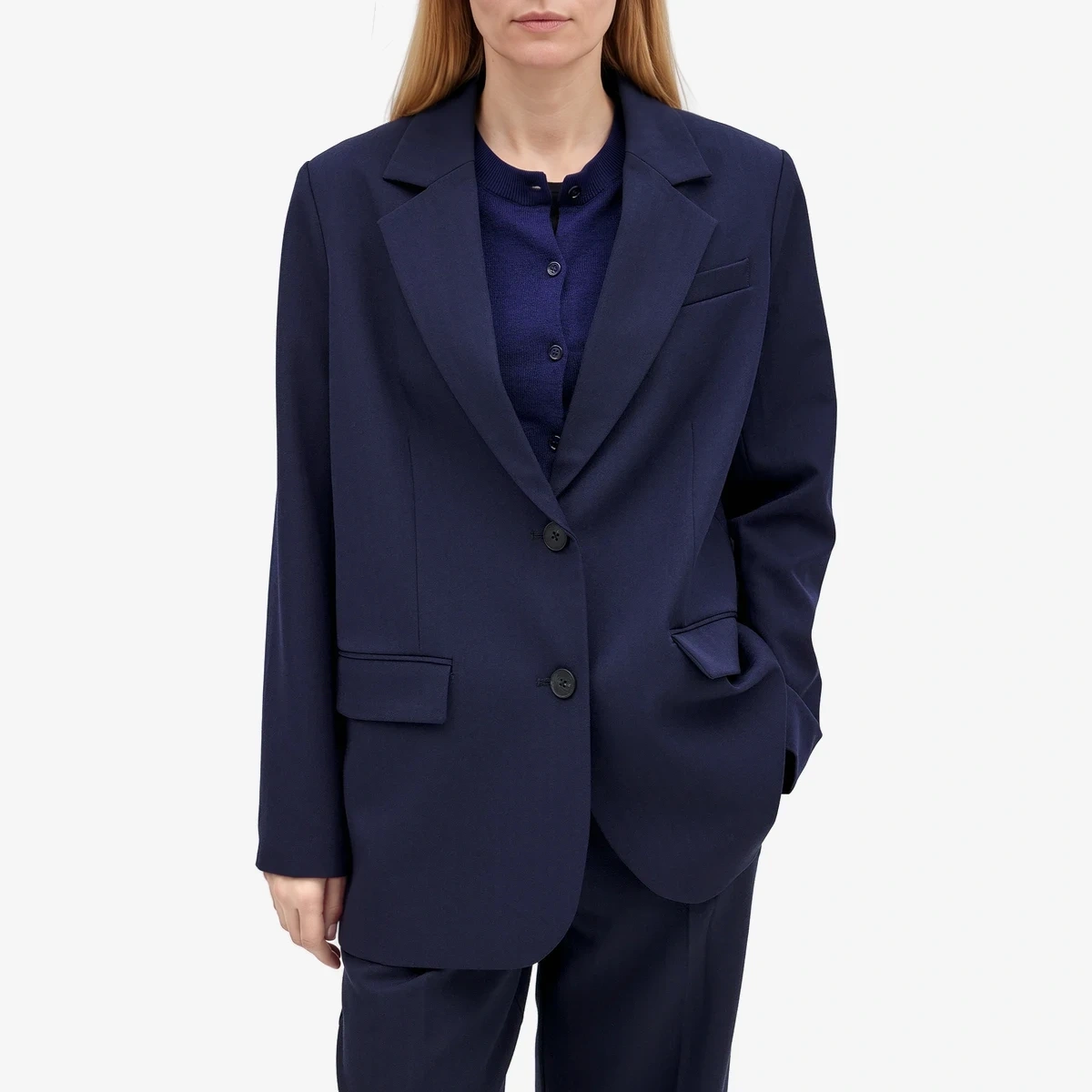 NA-KD Heavy Oversized Blazer in Navy