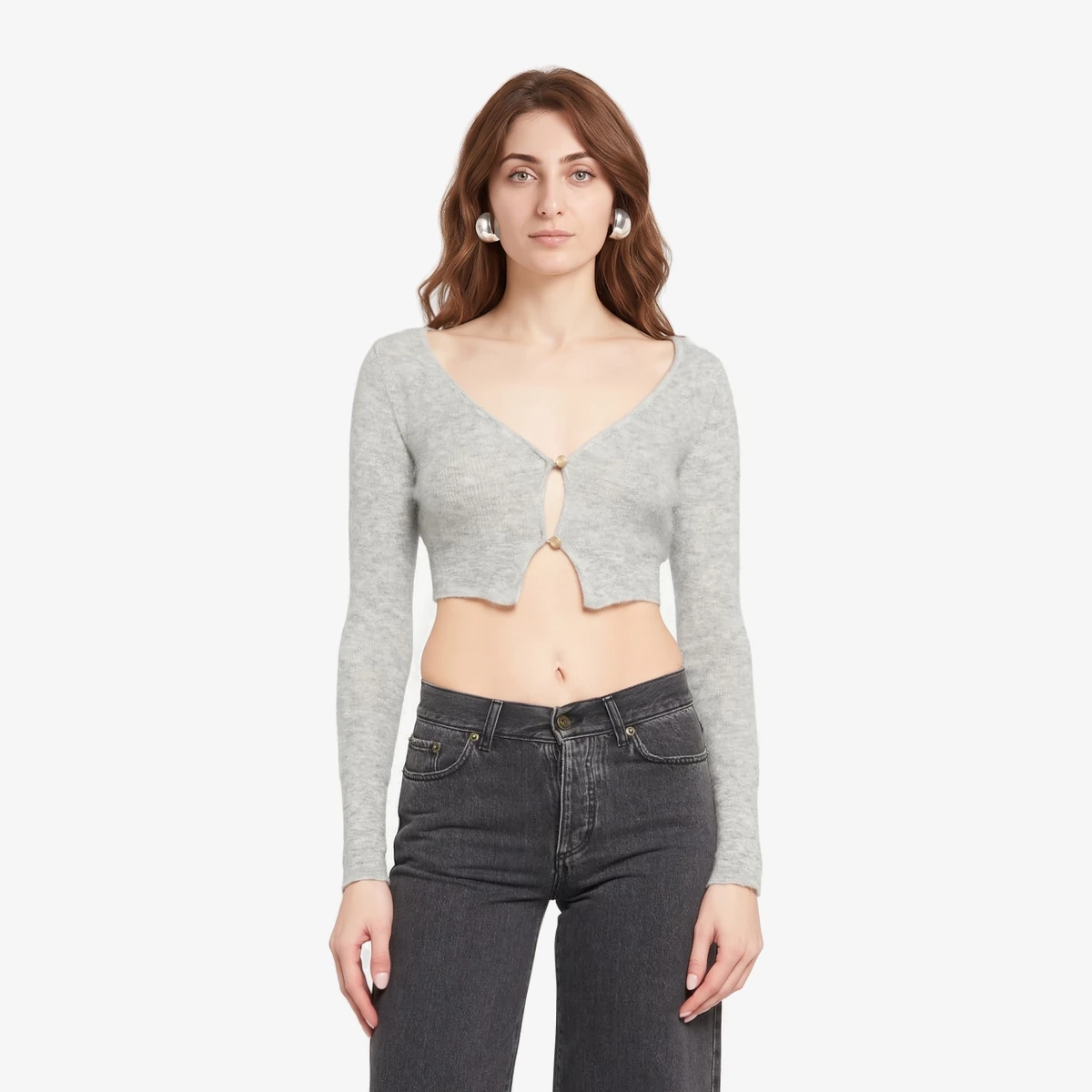 Jacquemus Wool-Blend Cardigan in Grey