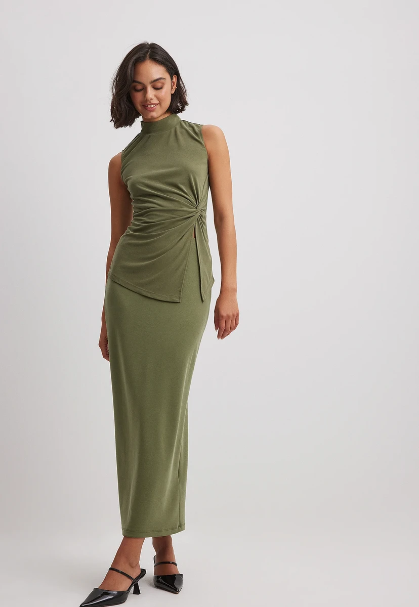 NA-KD Maxirock in Khaki