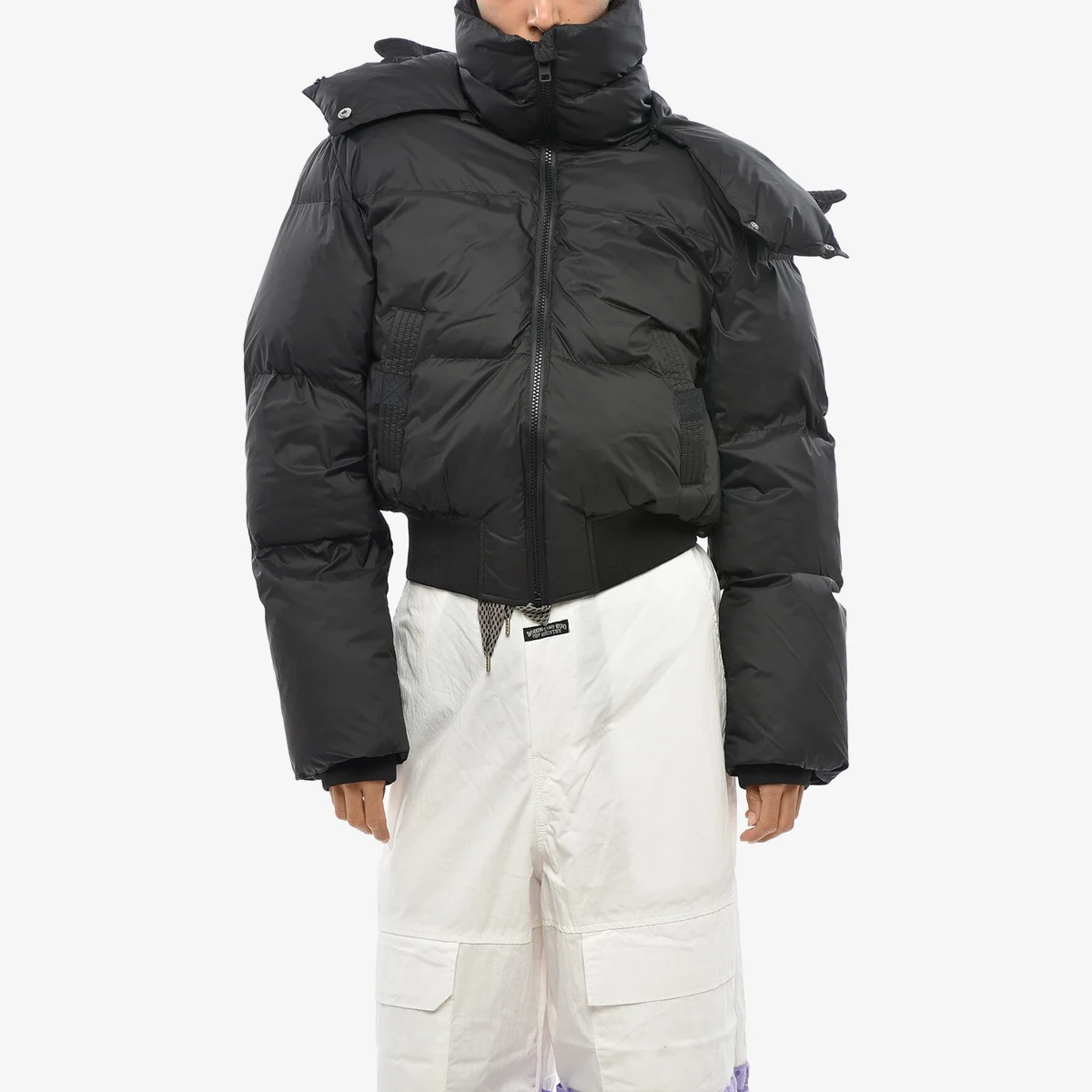 Diesel Padded Jacket W-PEYT-SHORT-NEW with Removable Hood — Чёрный