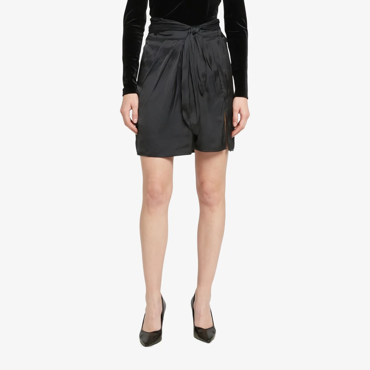 Zadig&Voltaire Satin skirt Joji in Black