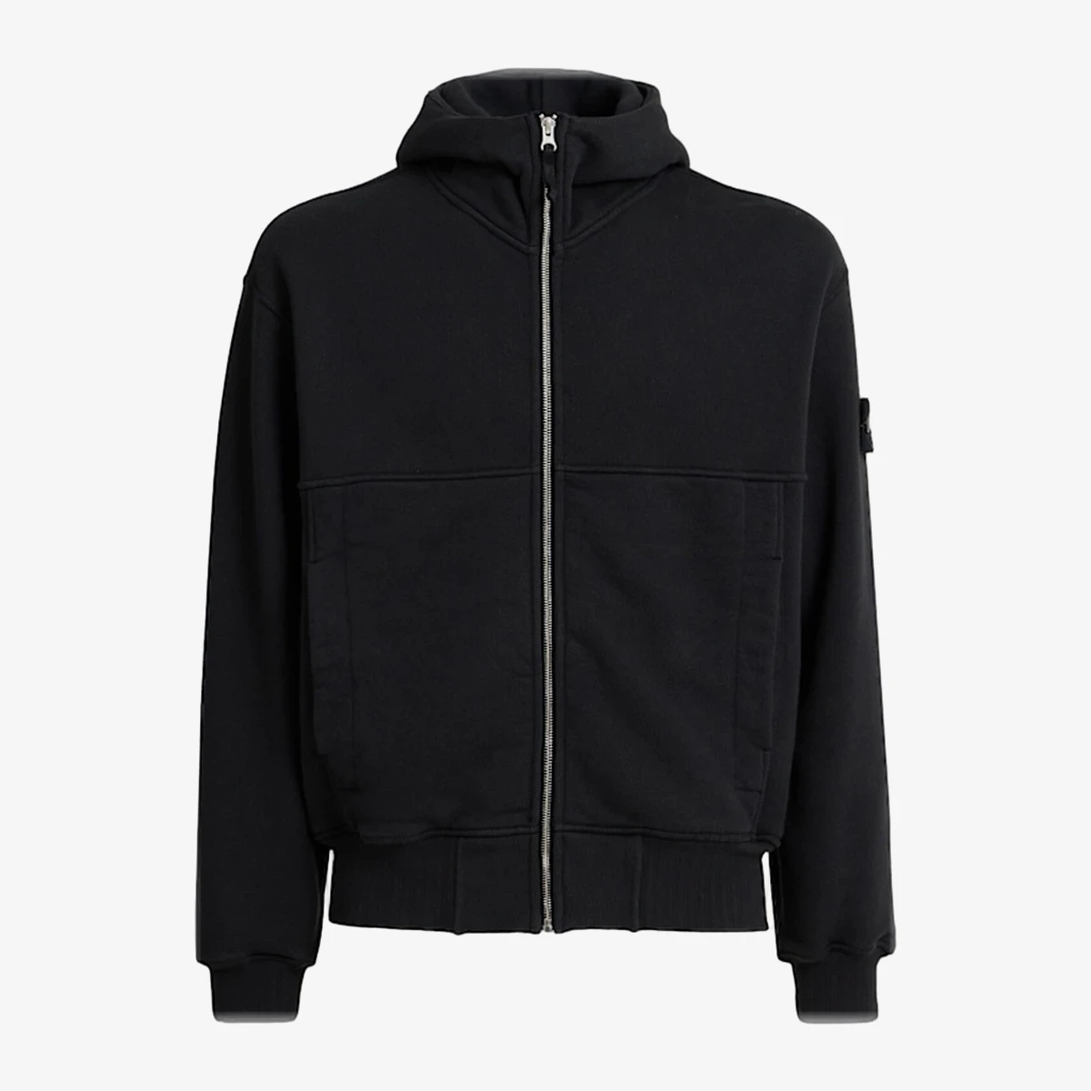 Stone Island Hoodie with zip in Black