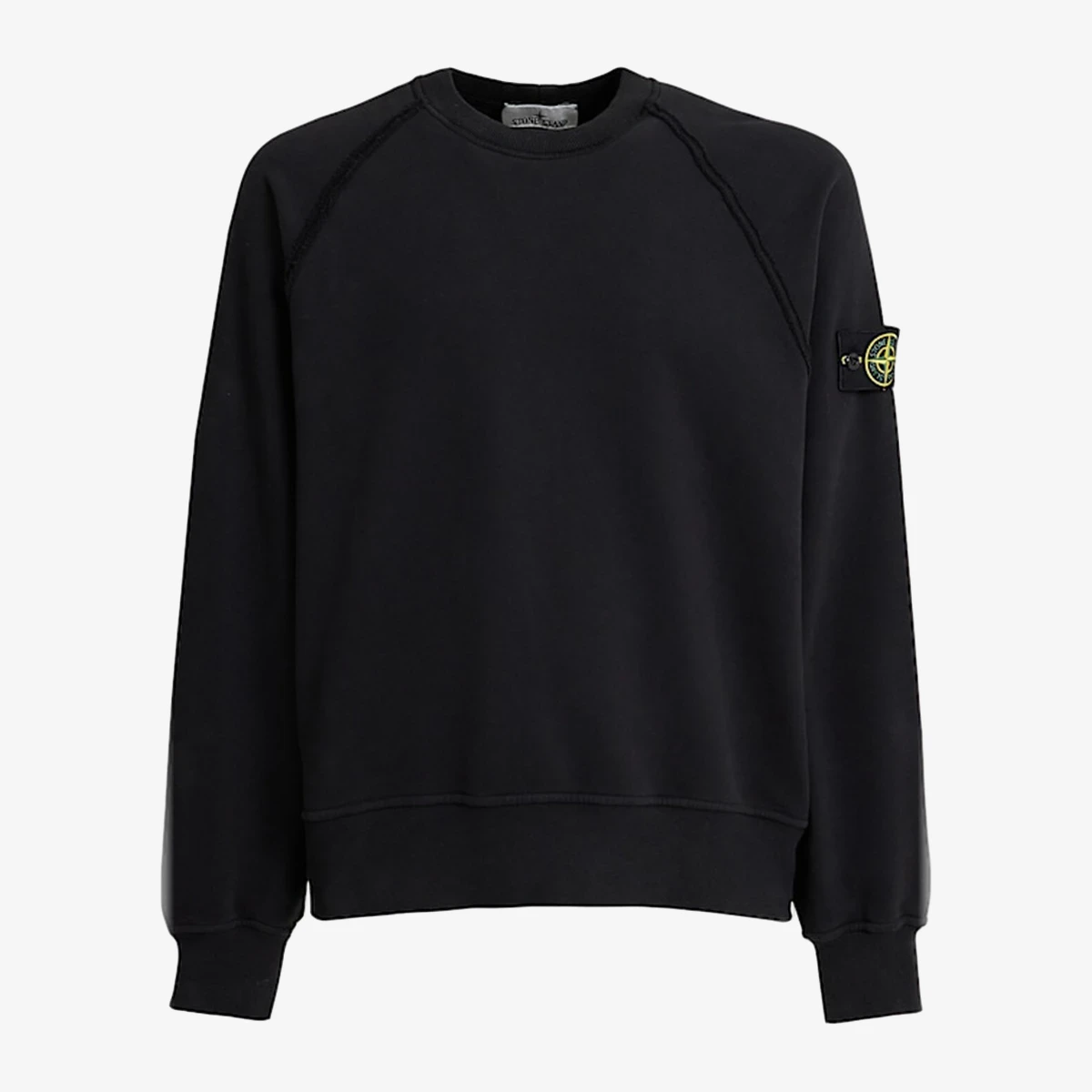 Stone Island Crew neck sweatshirt with raglan sleeves in Black