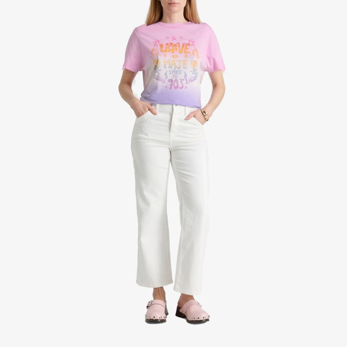 Printed dégradé cotton-jersey T-shirt ხედი 2