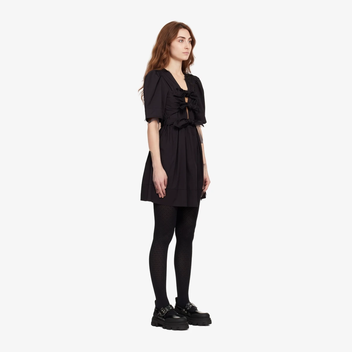 Black Cotton Minidress view 2
