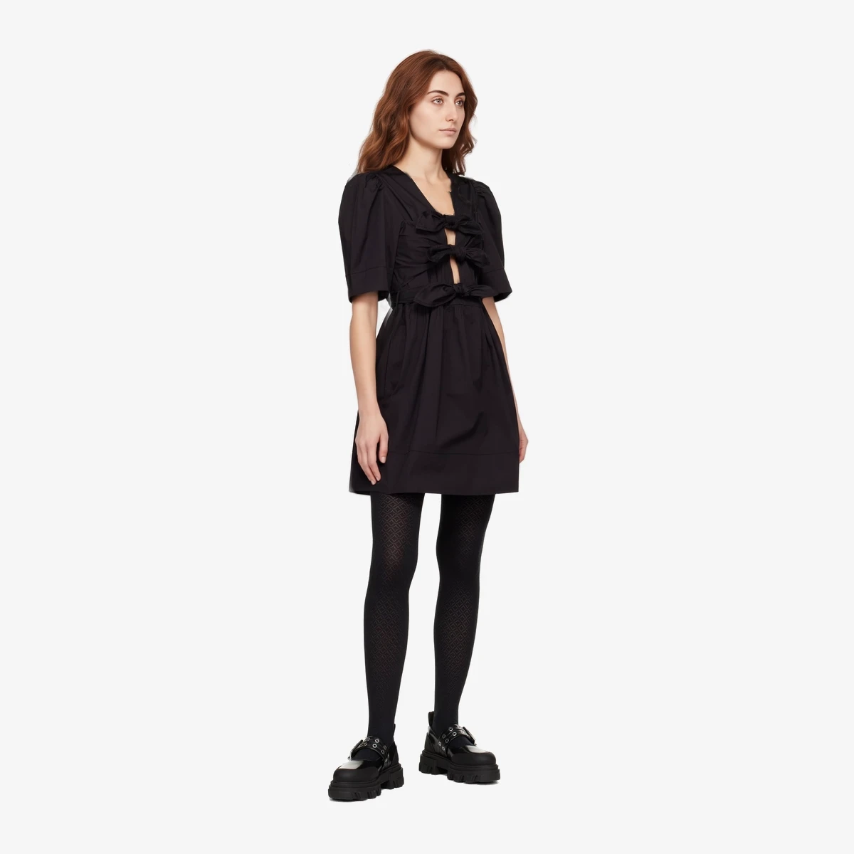 Black Cotton Minidress view 4