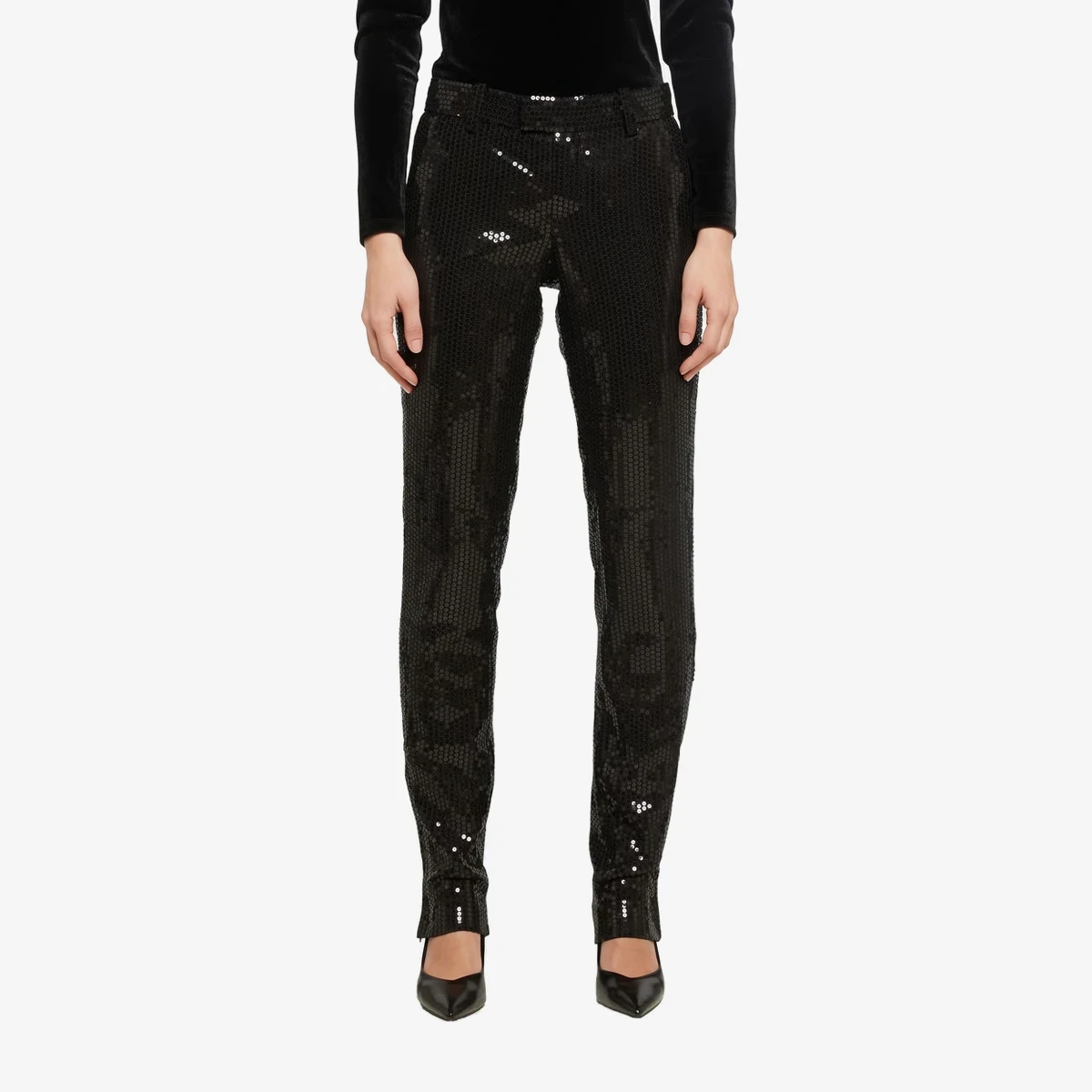 Zadig&Voltaire Sequinned pants Prune Zip in Black
