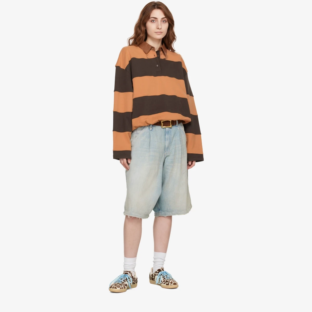 Brown & Off-White Samba OG Sneakers вид 5