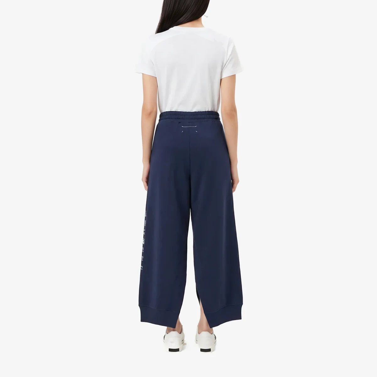 Cropped-Fit Cotton Joggers With Slits view 2