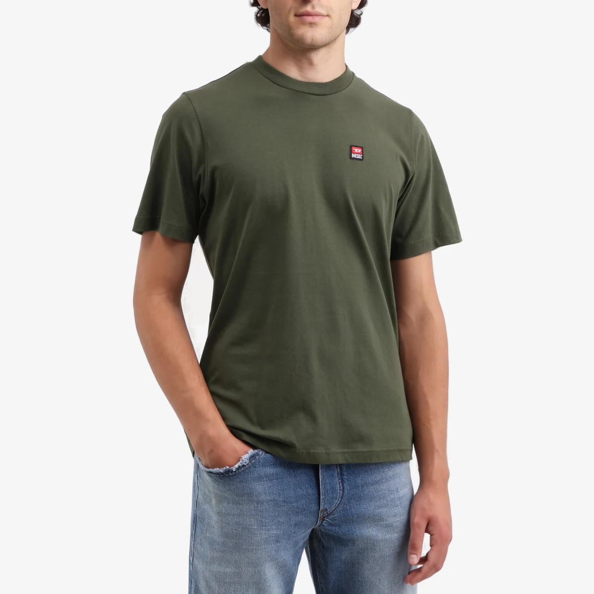 Diesel T-Just Cotton Logo T-Shirt in Khaki
