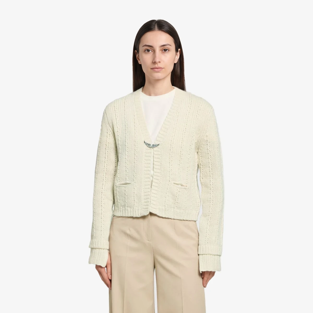 Zadig&Voltaire Wool cardigan Travy We in Beige