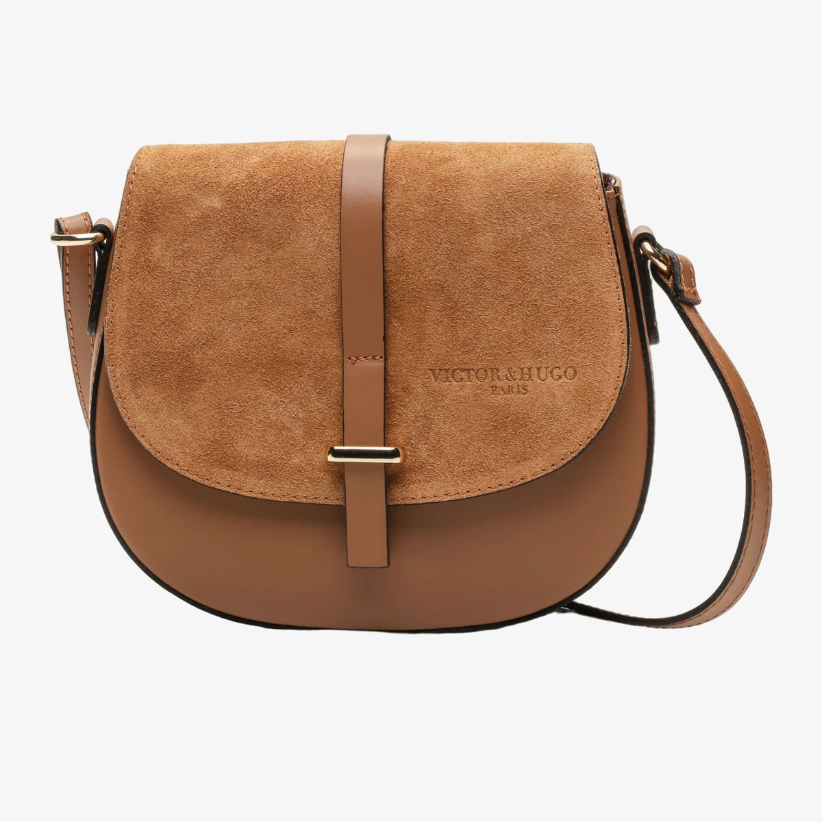 Victor & Hugo Amel Leather Crossbody Bag in Beige