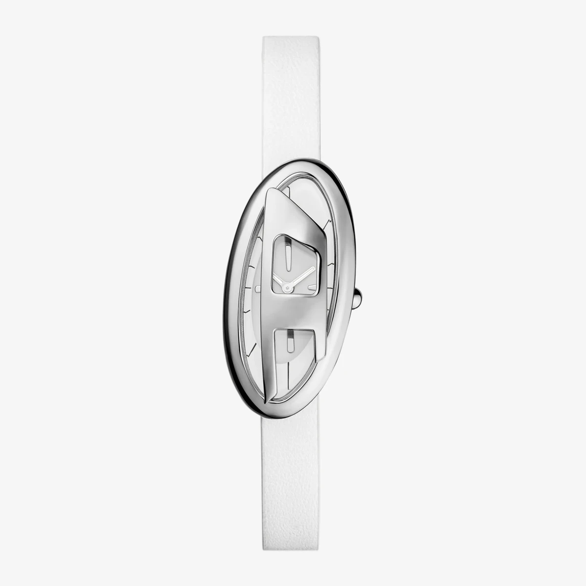 Diesel Traditional D-Era Leather-Strap Watch in White