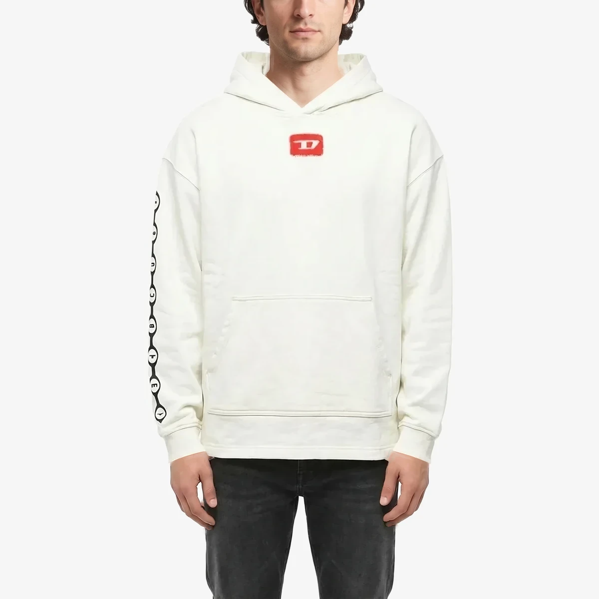 Diesel RED TAG Brushed Cotton Hoodie BAXT in White