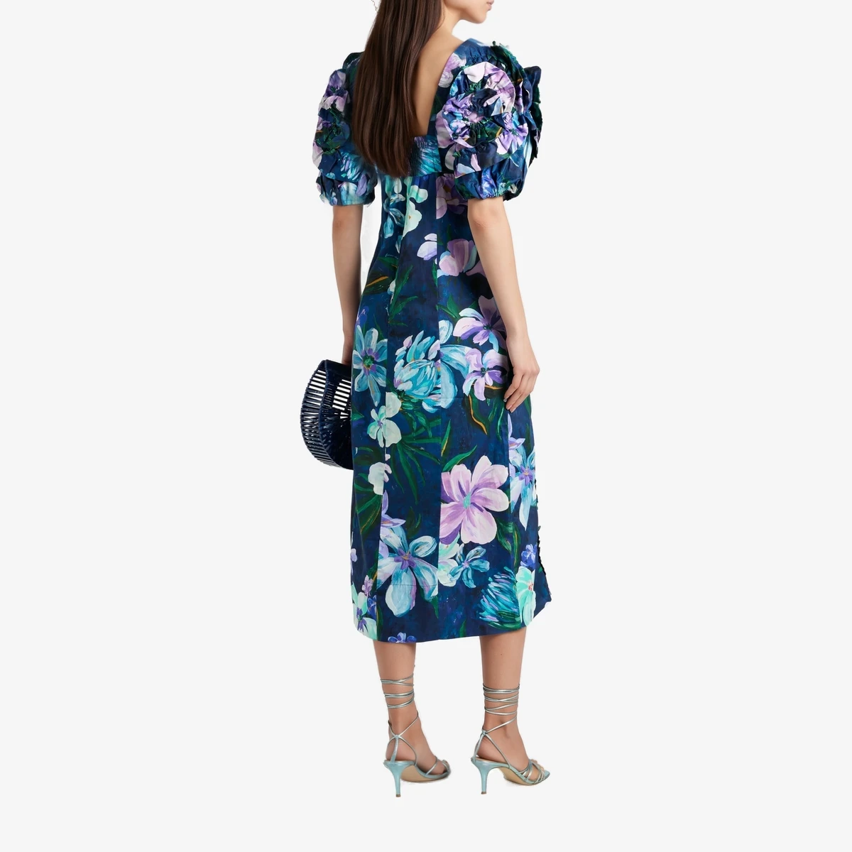 Ruffled Floral-Print Cotton-Poplin Midi Dress ხედი 3