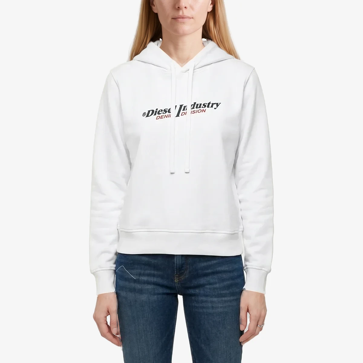 Diesel Hoodie INDUSTRY with Embossed Print in White