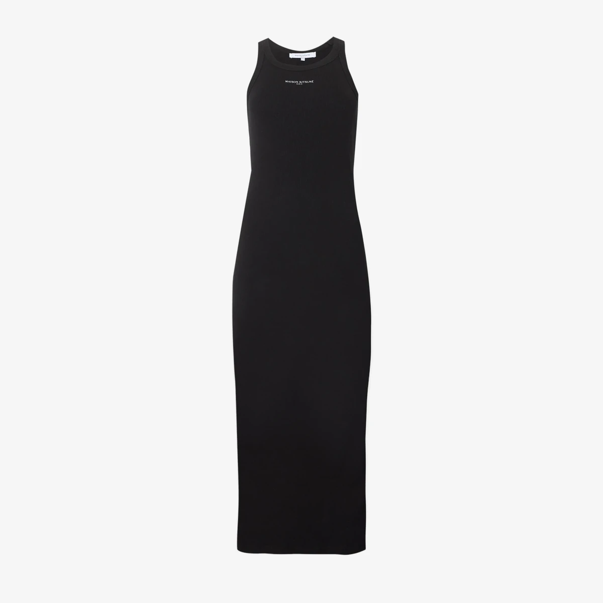 Maison Kitsuné Paris Rib-Knit Tank Dress in Black