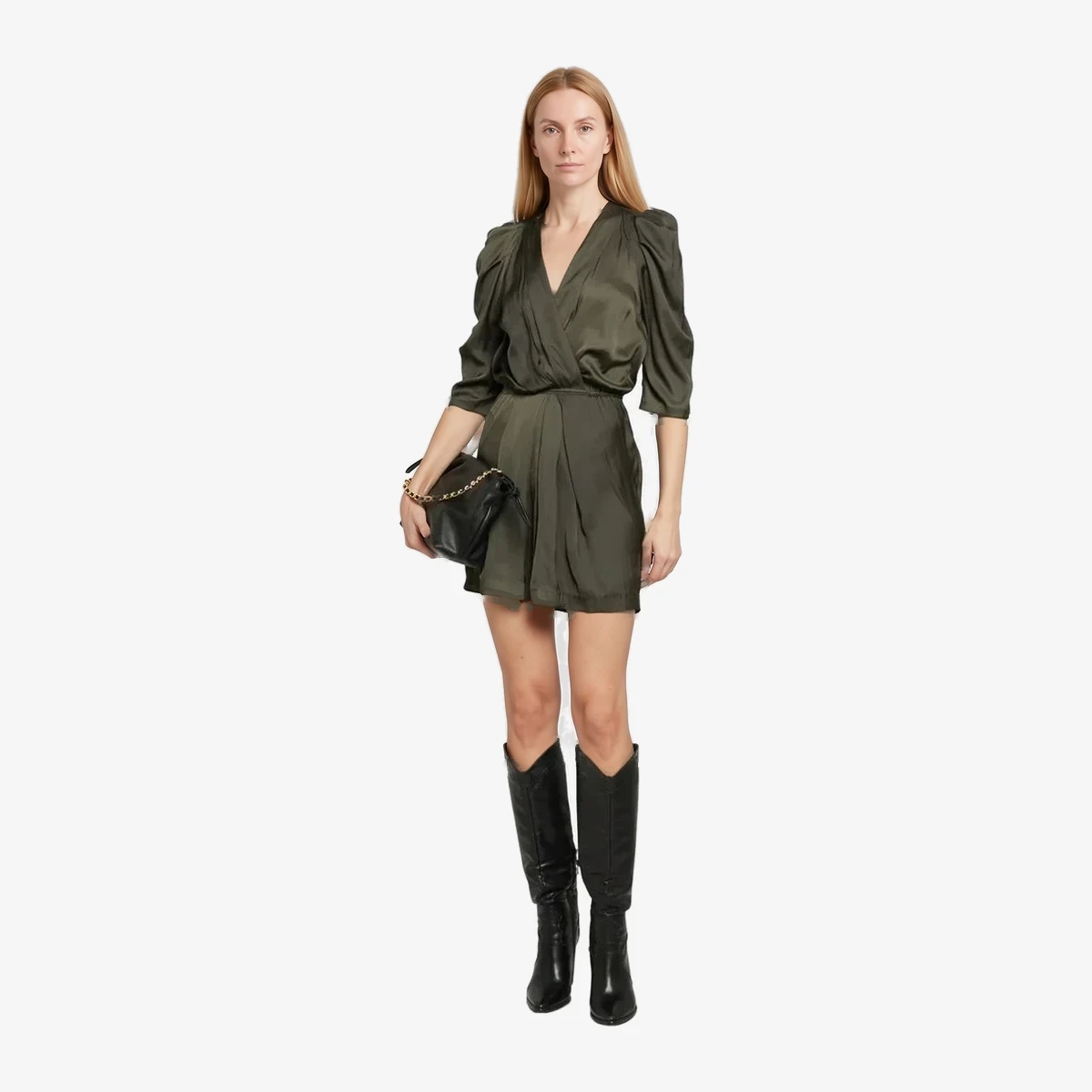 Zadig&Voltaire Satin dress Ruz in Green