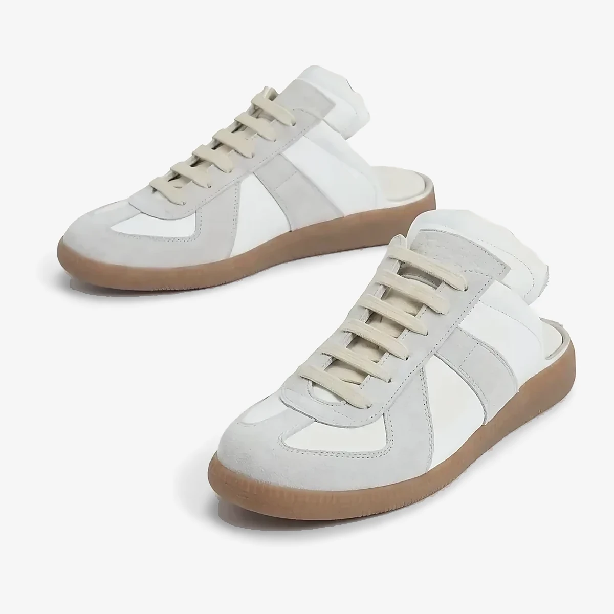Maison Margiela MM22 Leather Low Mule-Fit Sneakers in White