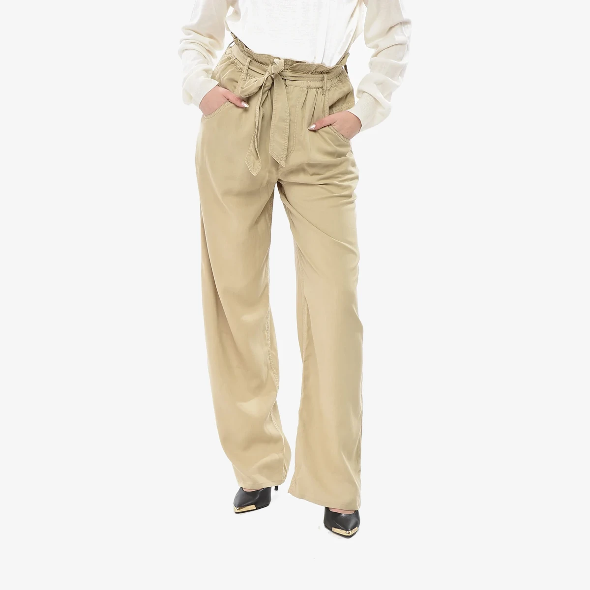 Isabel Marant ETOILE Candy-Style Trousers PRIANA With Belt in Beige