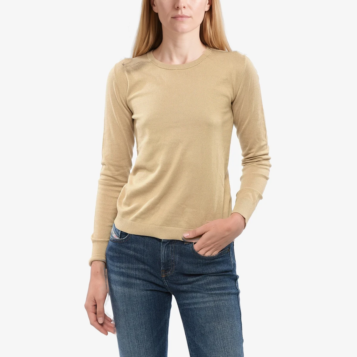 Lightweight Cotton Crewneck Top ხედი 3