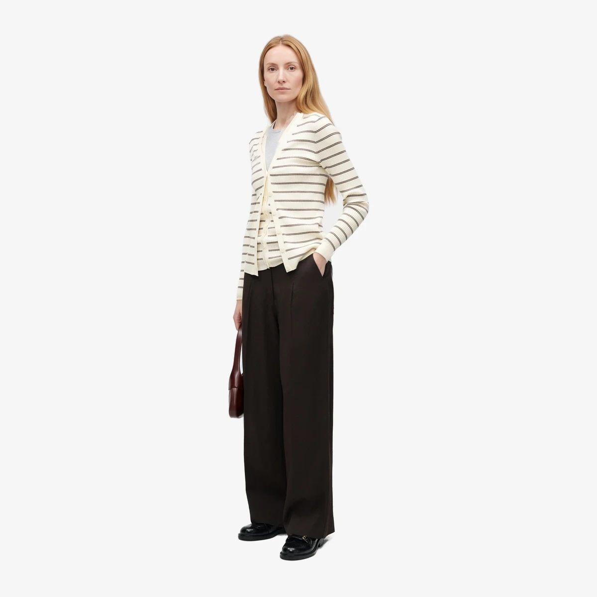 Ancien Striped Rib-Knit Cardigan ხედი 3