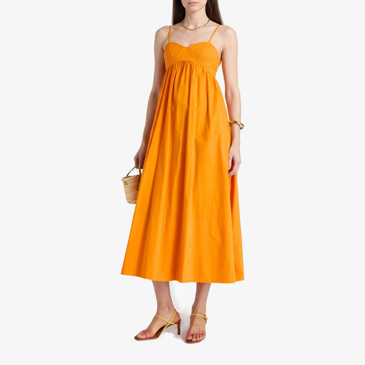 Cotton-Poplin Midi Dress view 3