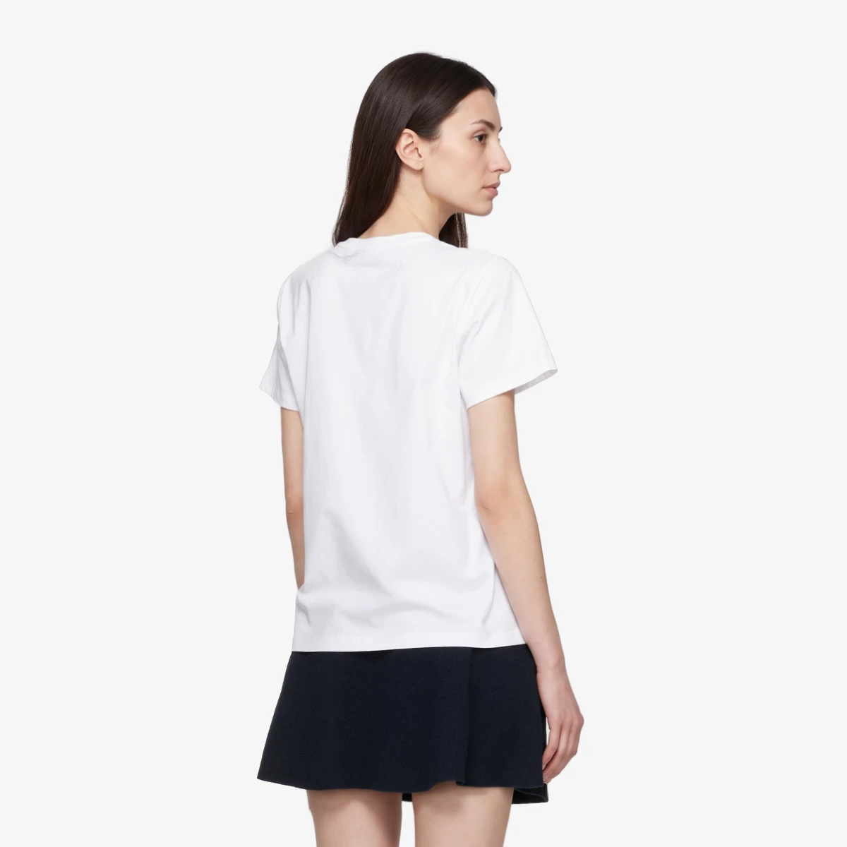 White Graphic Cotton T-shirt ხედი 2