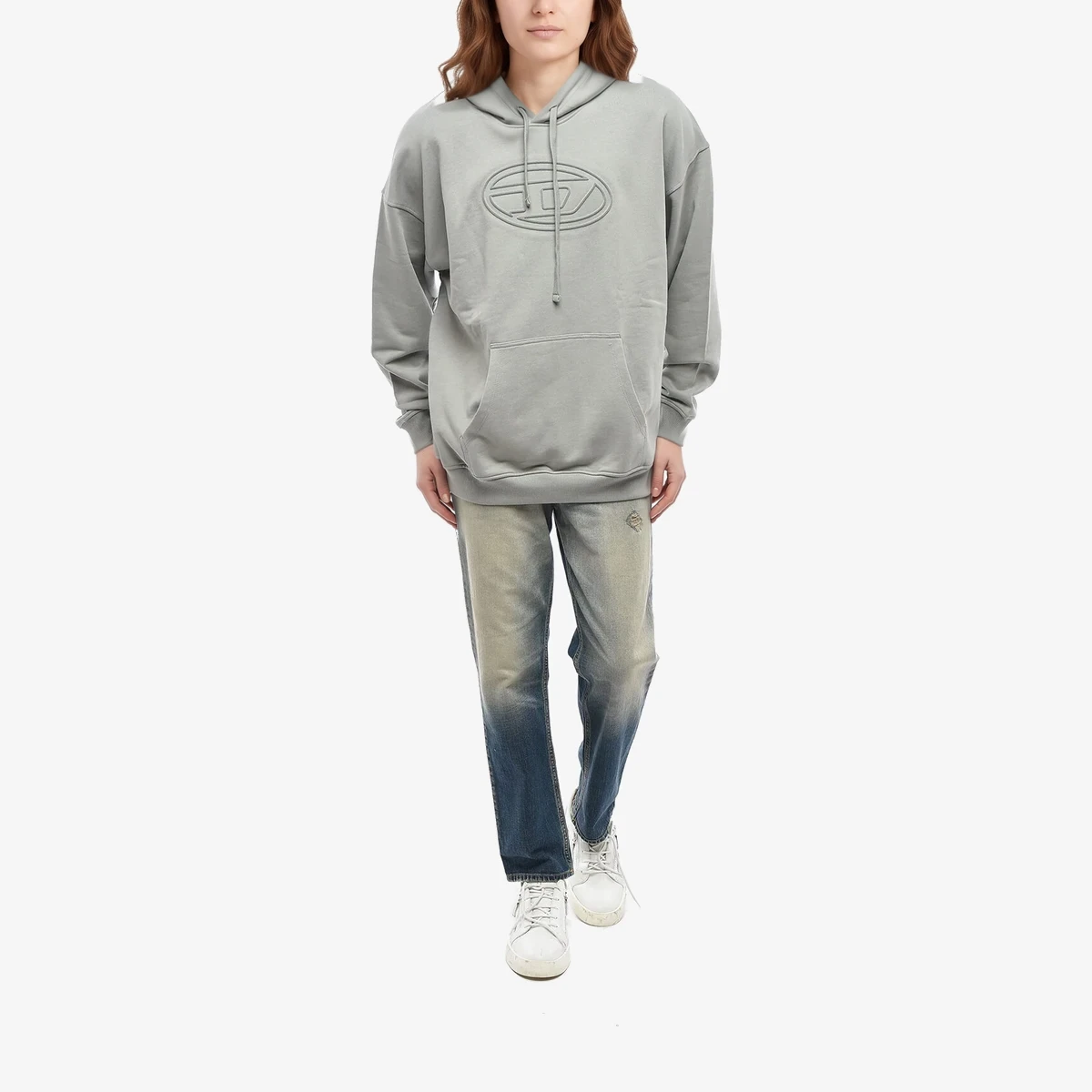 Cotton Hoodie with Tonal Monogram view 3