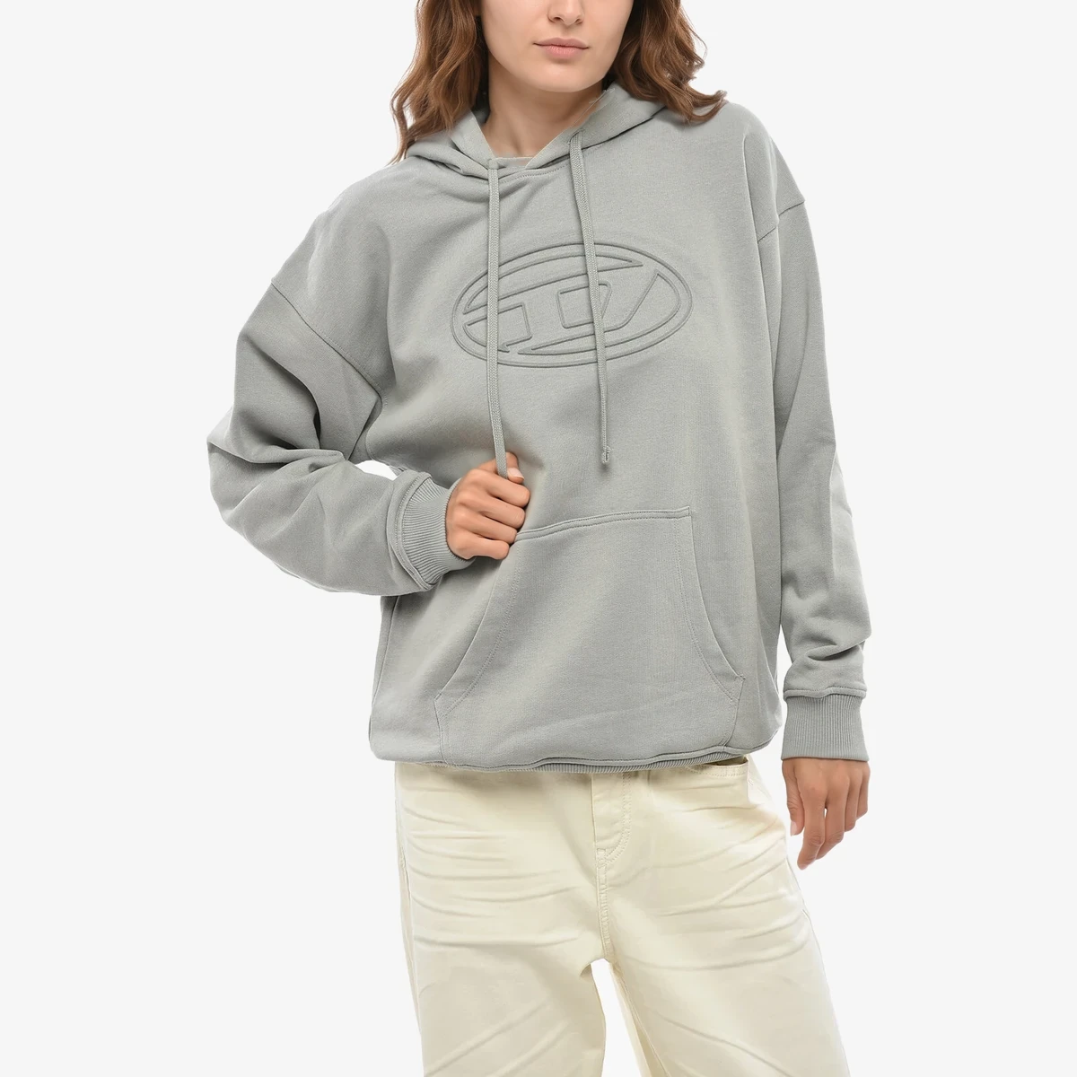 Cotton Hoodie with Tonal Monogram view 4