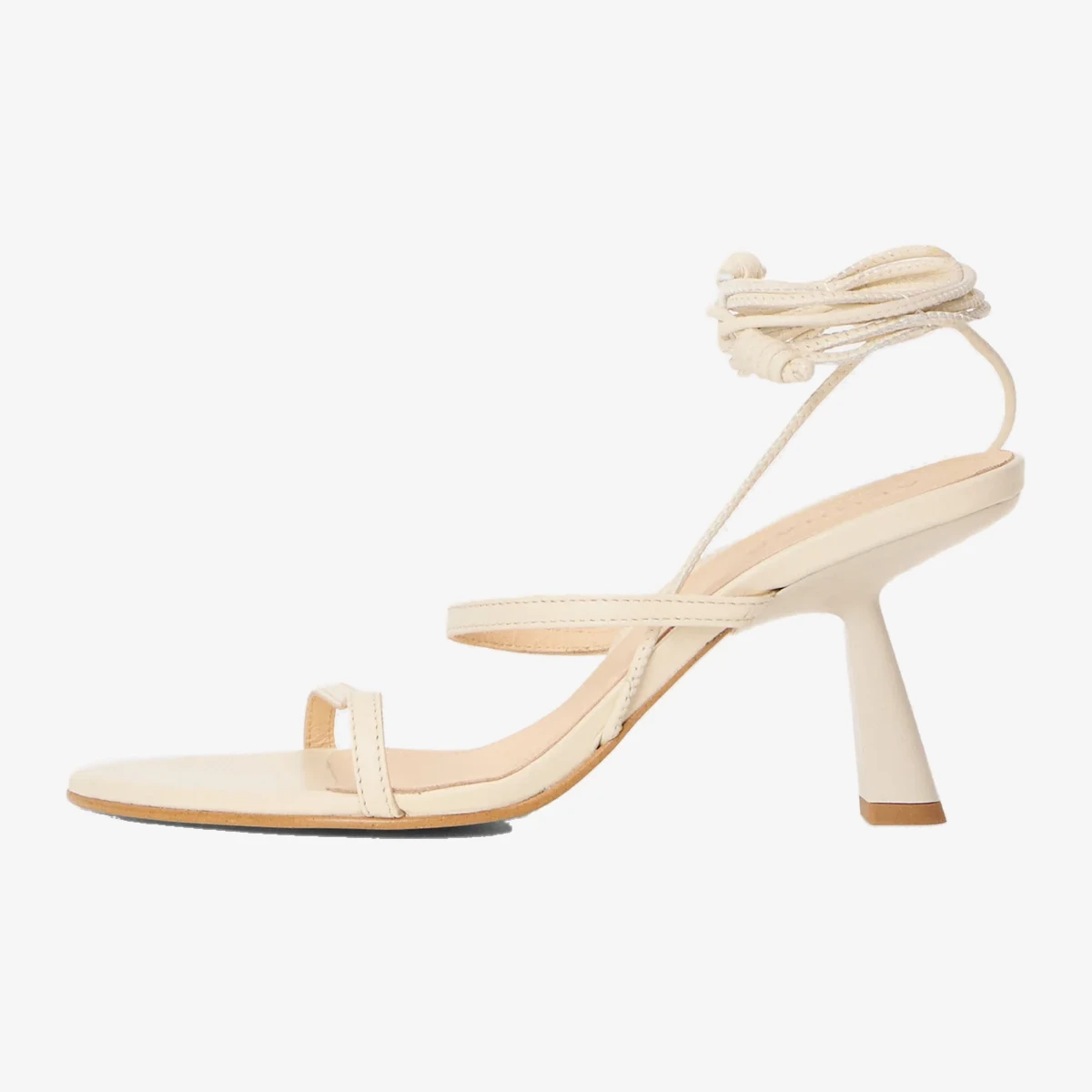 Alohas Kendra Lace-Up Heeled Sandals in Off-White