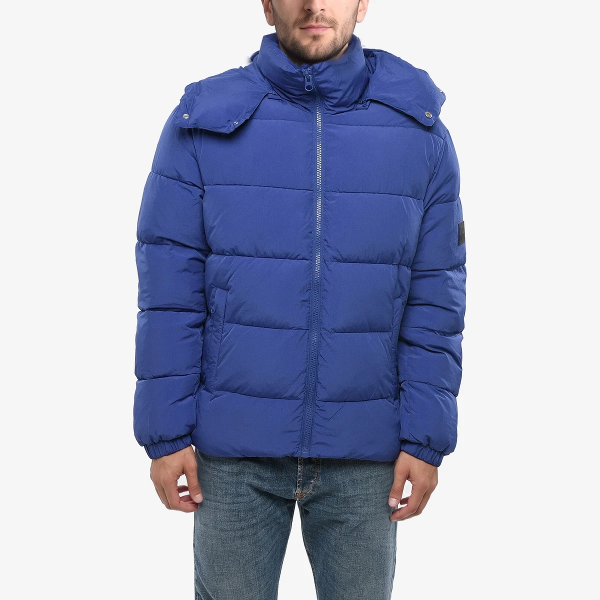 Diesel Padded Jacket STEP-OUT with Removable Hood in Blue