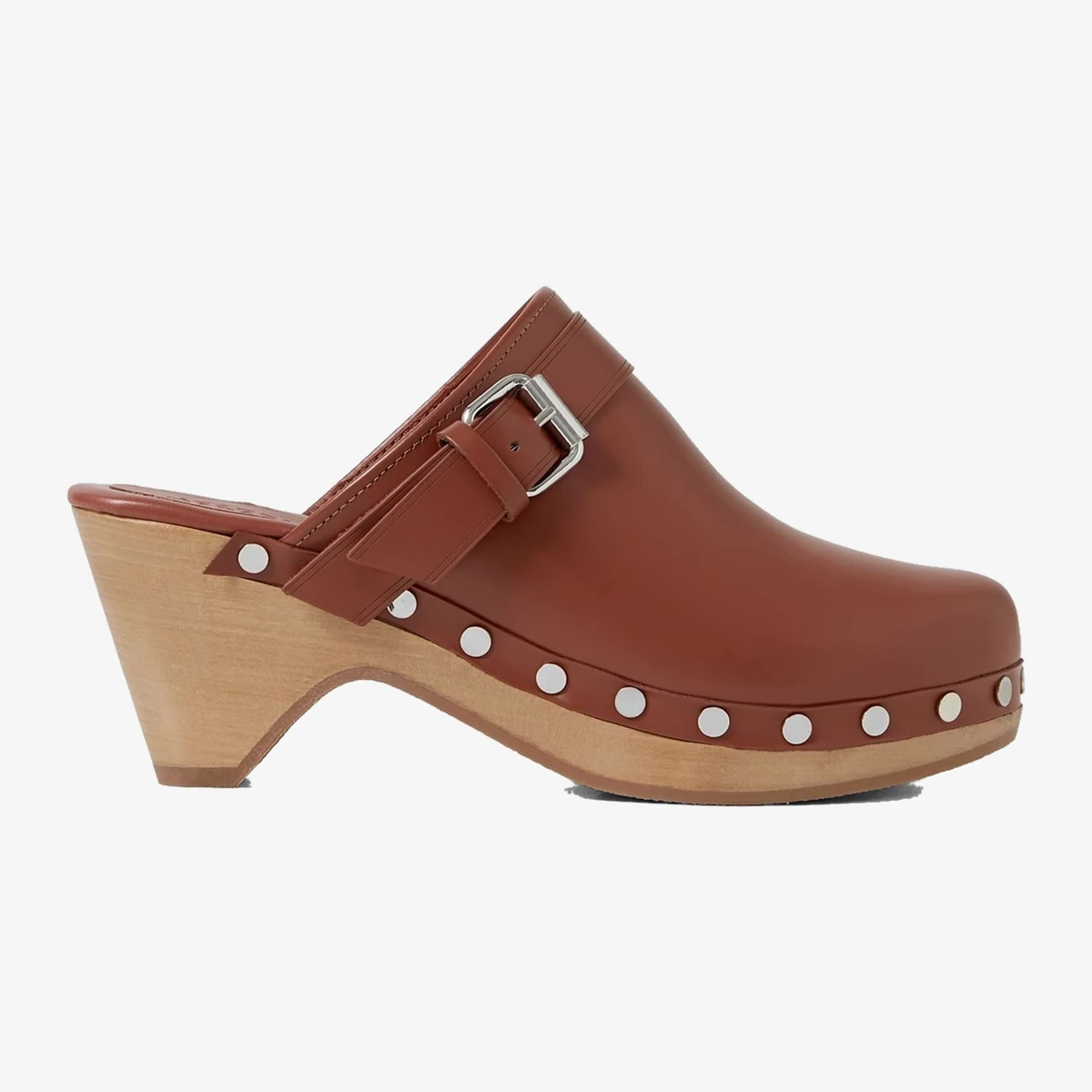 Isabel Marant Titya Studded Leather Clogs in Brown
