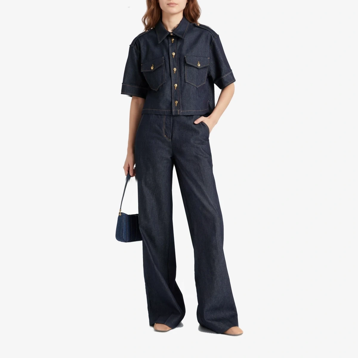 Cropped Denim Shirt view 2