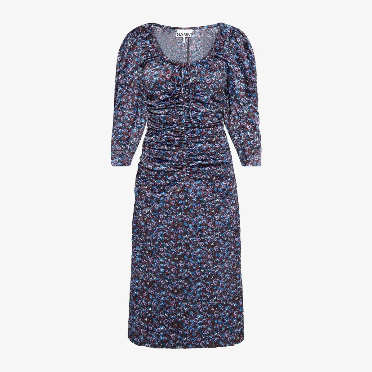 GANNI Midi Dress in Black