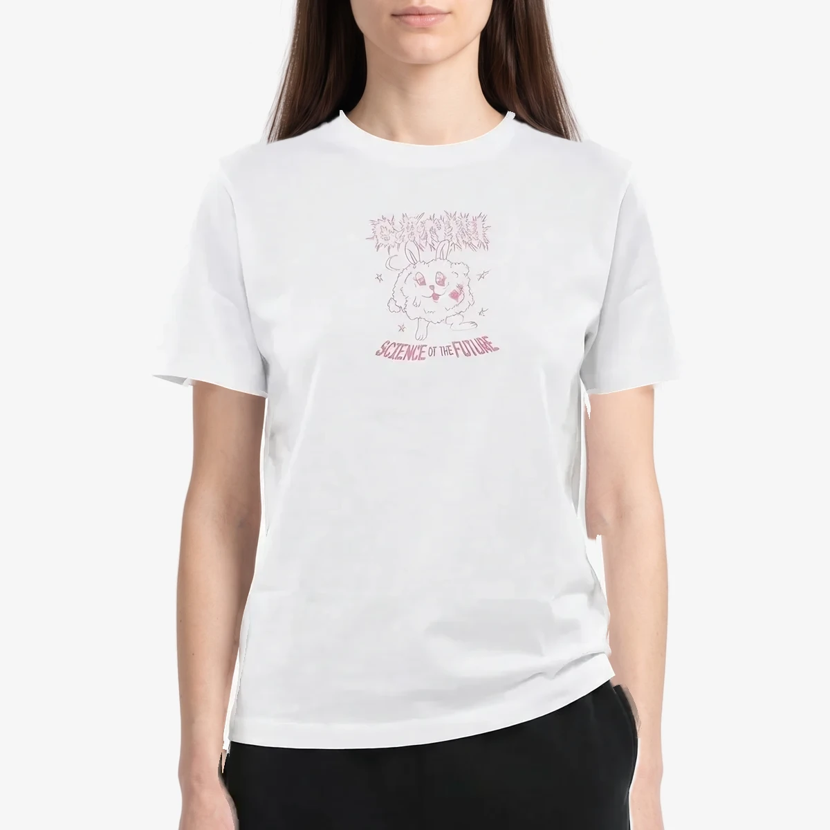 Cotton Crewneck T-Shirt With Print view 2