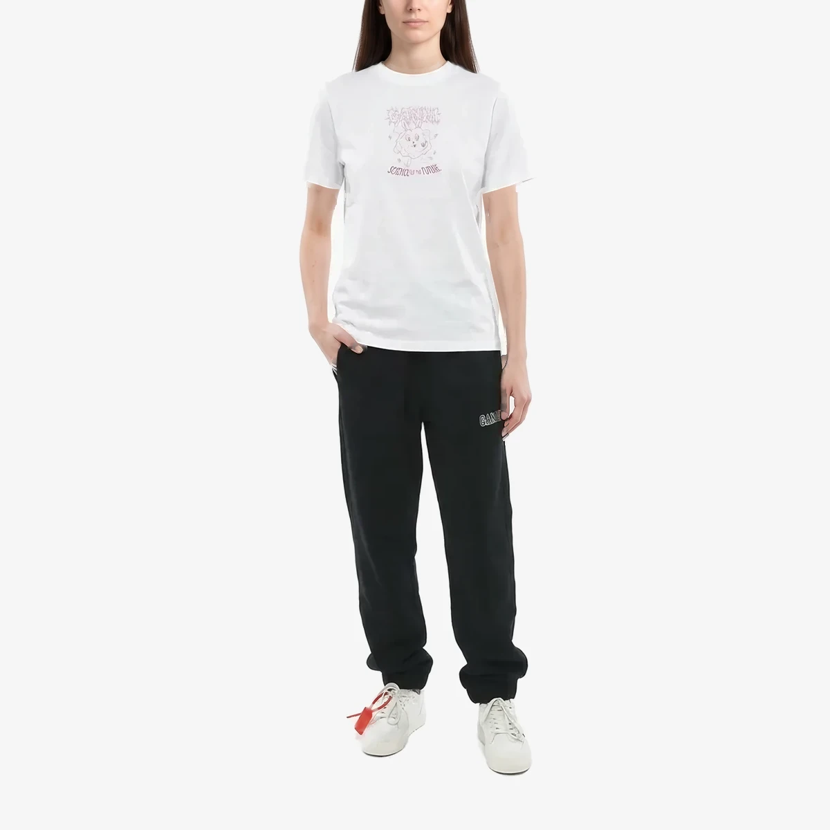 Cotton Crewneck T-Shirt With Print view 3