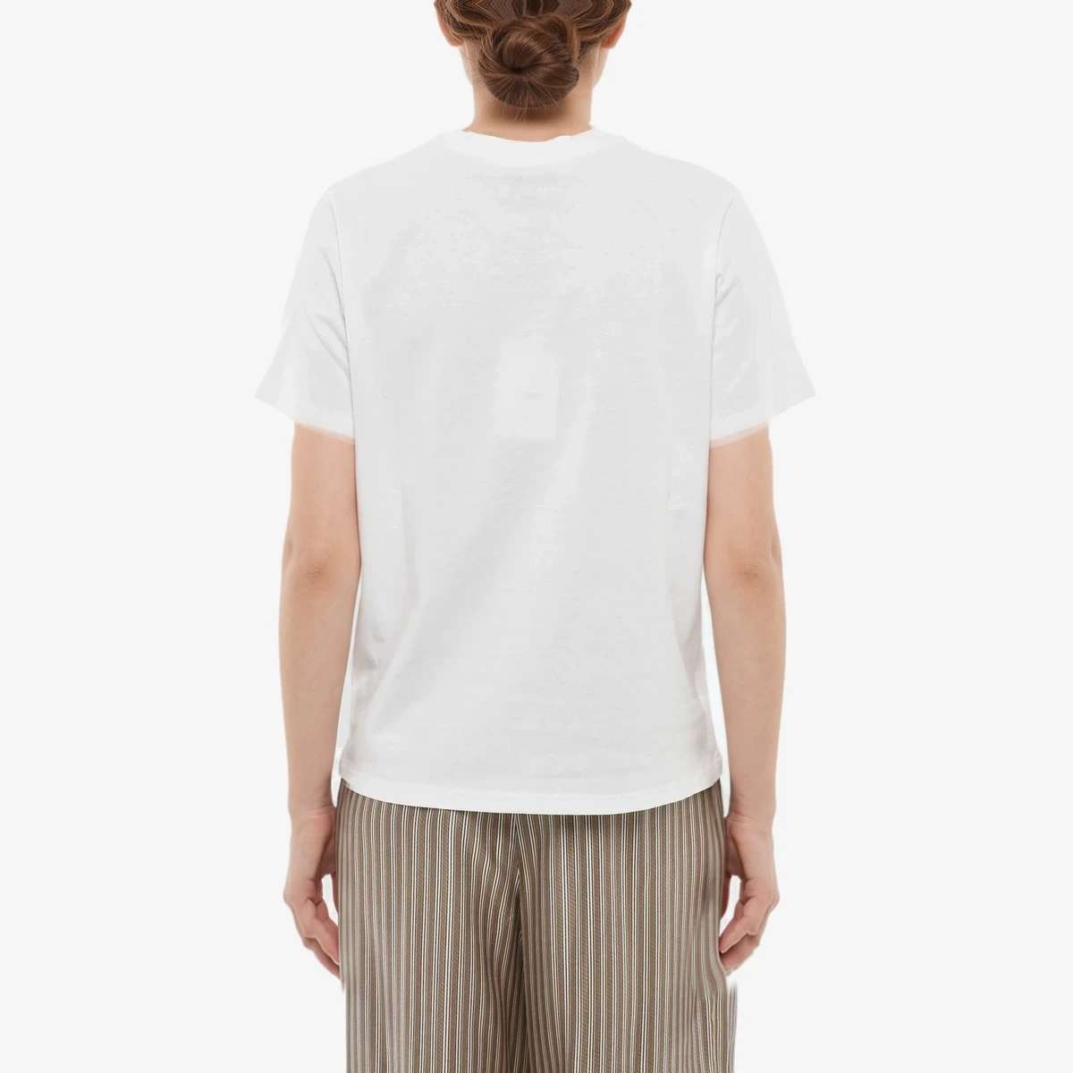 Cotton Crewneck T-Shirt With Contrast Logo Print view 2