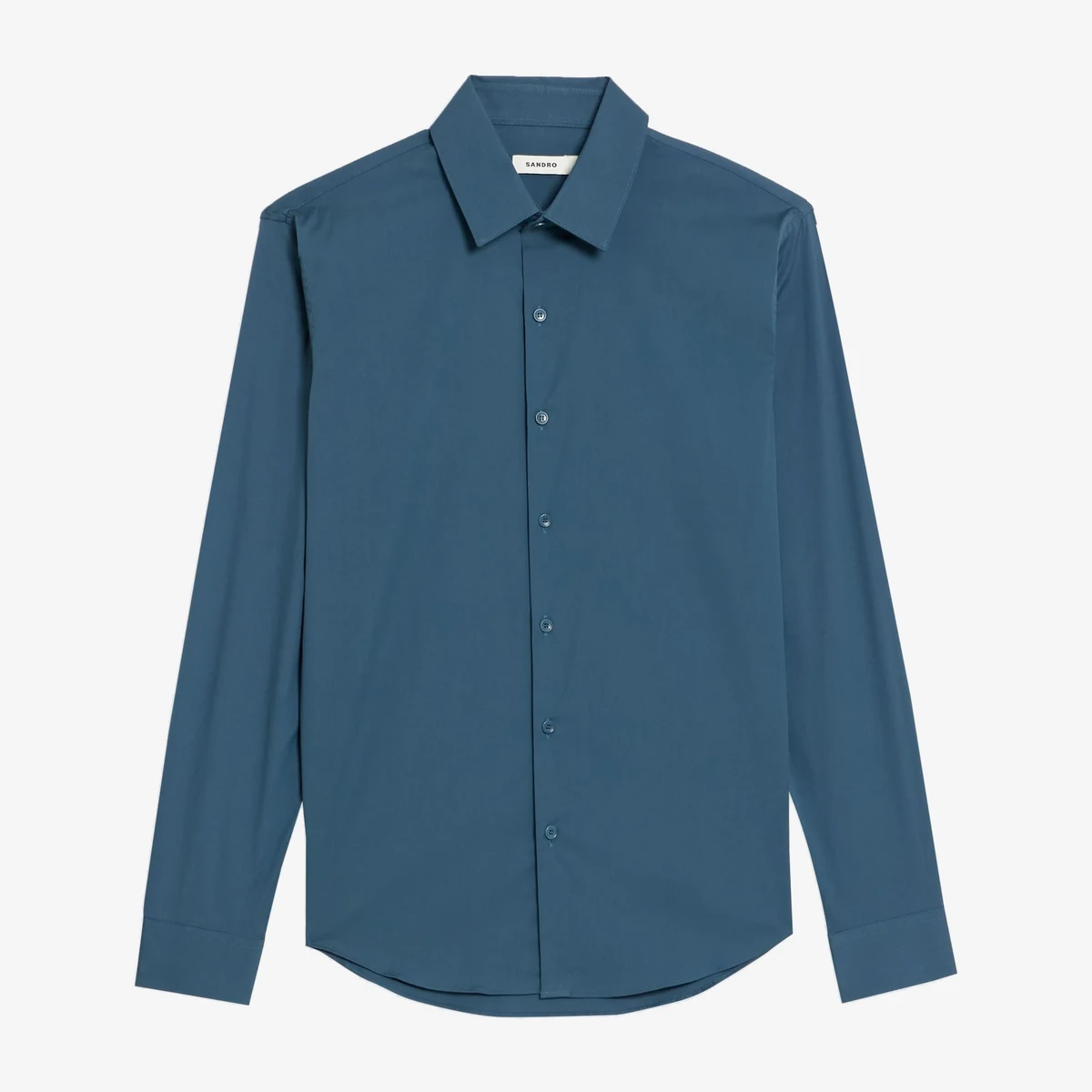 Sandro Cotton-Blend Poplin Shirt in Teal